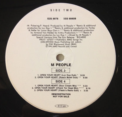 M People : Open Your Heart (2x12", Promo)