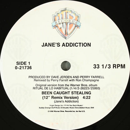 Jane's Addiction : Been Caught Stealing (12", Maxi)