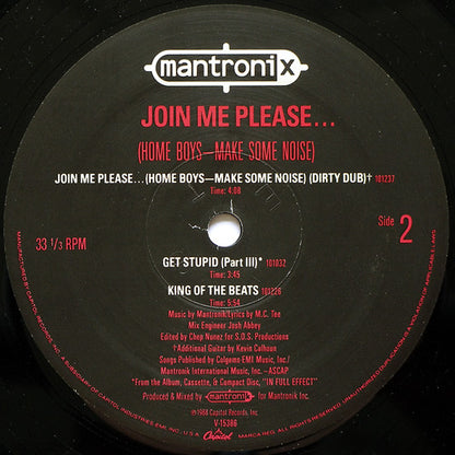 Mantronix : Join Me Please... (Home Boys - Make Some Noise) (12")