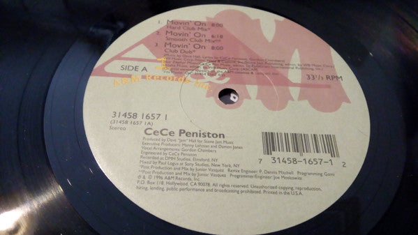 CeCe Peniston* : Movin' On (12")