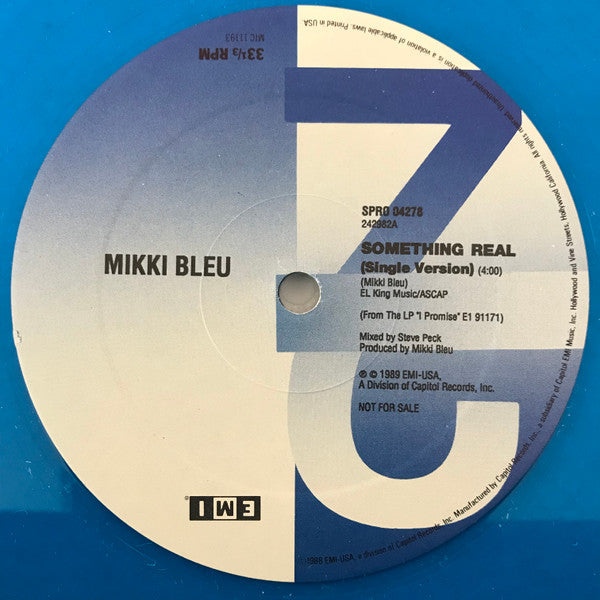 Mikki Bleu : Something Real (12", Promo, Blu)