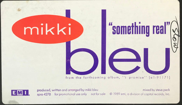 Mikki Bleu : Something Real (12", Promo, Blu)