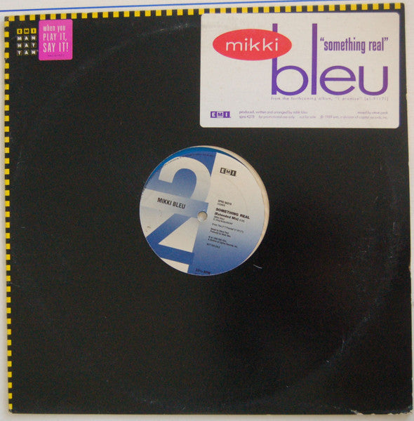 Mikki Bleu : Something Real (12", Promo, Blu)