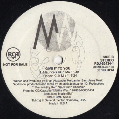 Martha Wash : Give It To You (2x12", Promo)