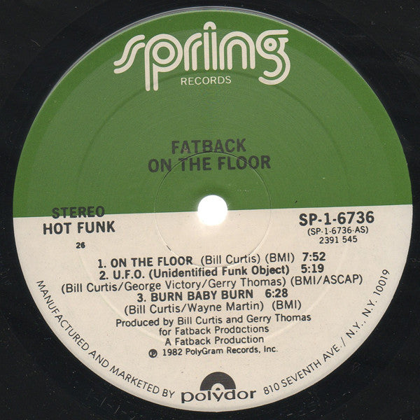 Fatback* : On The Floor With Fatback (LP, Album, 26 )