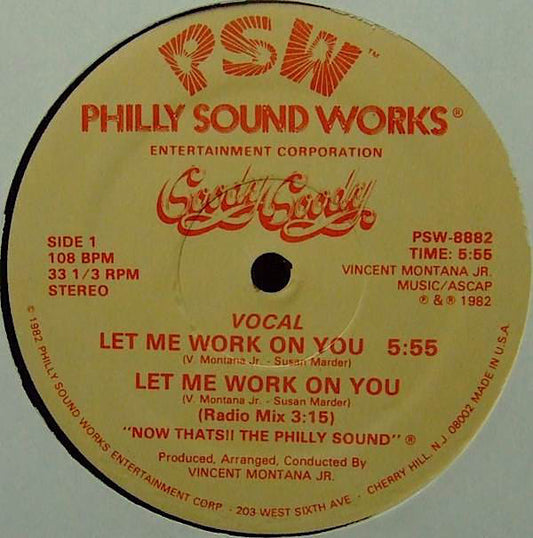 Goody Goody : Let Me Work On You (12")