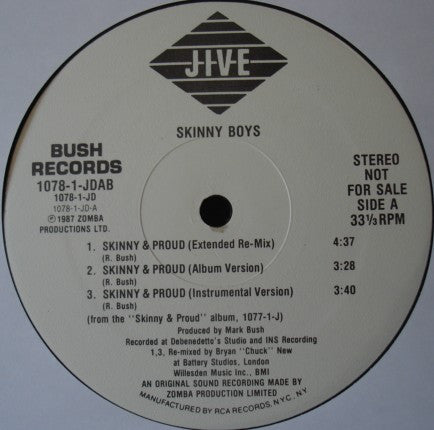 Skinny Boys : Skinny & Proud (12", Promo)