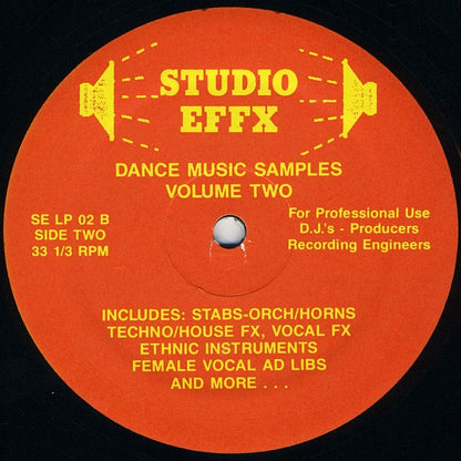 Studio Effx : Dance Music Samples Volume Two (LP)