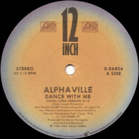 Alphaville : Dance With Me (12", Single)