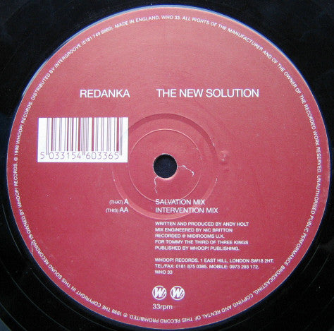 Redanka : The New Solution (12")