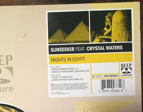 Sunseeker Feat. Crystal Waters : Nights In Egypt (12")
