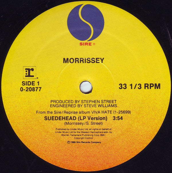 Morrissey : Suedehead (12", Maxi, ARC)
