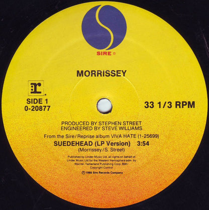 Morrissey : Suedehead (12", Maxi, ARC)