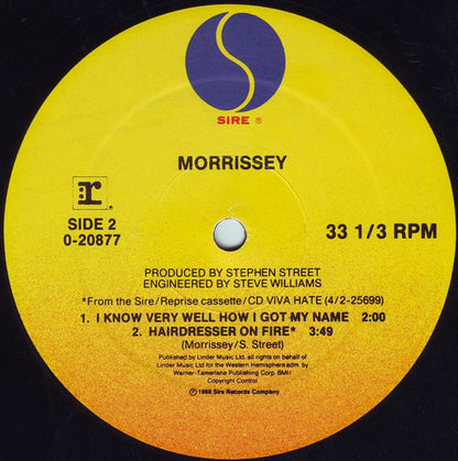 Morrissey : Suedehead (12", Maxi, ARC)