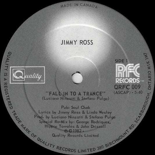 Jimmy Ross : Fall In To A Trance (12")