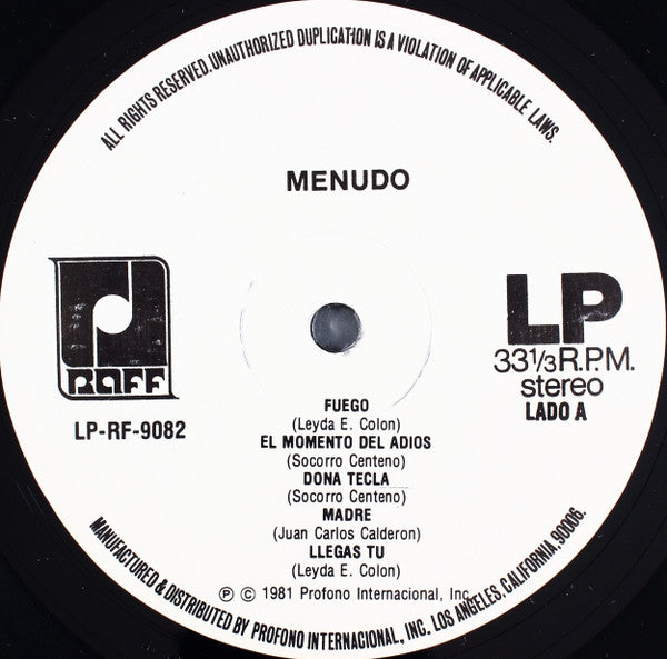 Menudo : Fuego (LP, Album)