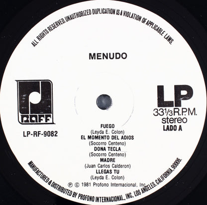 Menudo : Fuego (LP, Album)