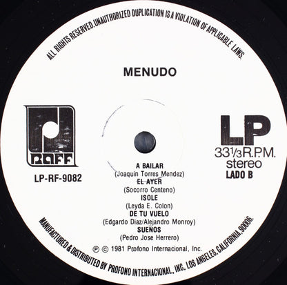 Menudo : Fuego (LP, Album)