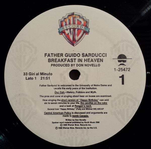 Father Guido Sarducci : Breakfast In Heaven (LP, All)