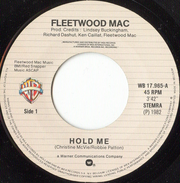 Fleetwood Mac : Hold Me (7", Single)