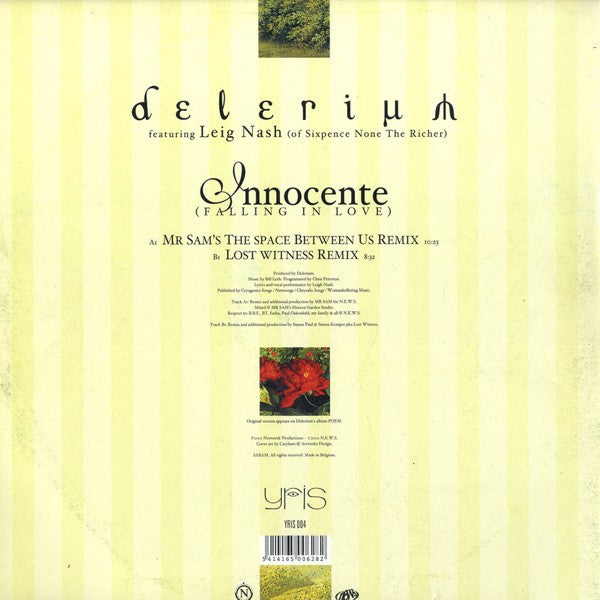 Delerium Featuring Leig Nash* : Innocente (Falling In Love) (Mr Sam / Lost Witness Mixes) (12", Single)