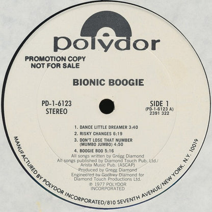 Bionic Boogie : Bionic Boogie (LP, Album, Promo)