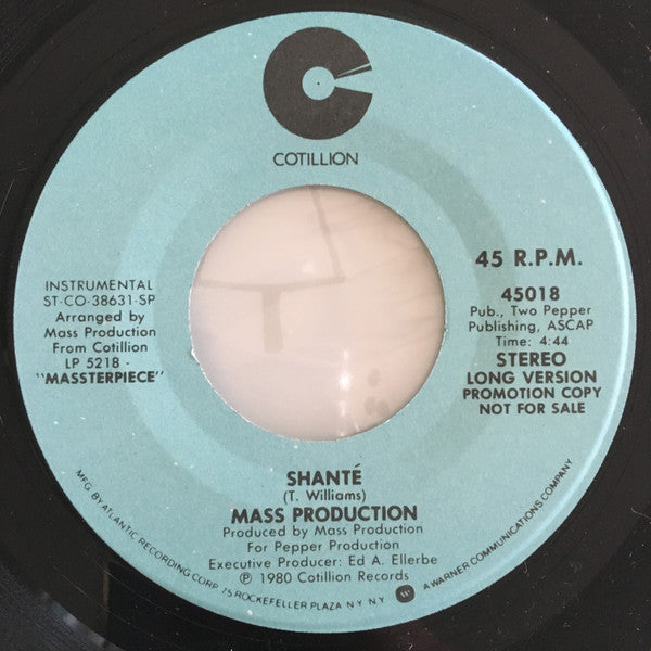 Mass Production : Shante  (7", Promo)