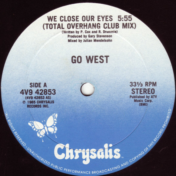 Go West : We Close Our Eyes (Total Overhang Club Mix) (12")