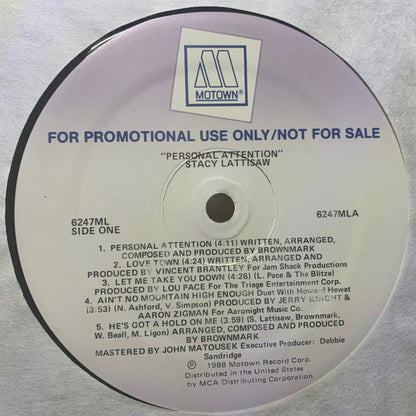 Stacy Lattisaw : Personal Attention (LP, Album, Promo)