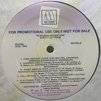Stacy Lattisaw : Personal Attention (LP, Album, Promo)