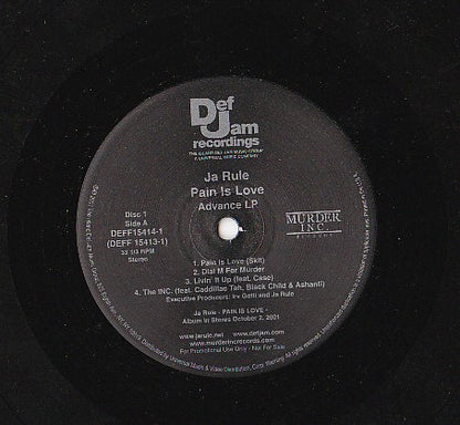 Ja Rule : Pain Is Love (Advance LP) (2xLP, Advance, Album, Promo)