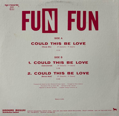Fun Fun : Could This Be Love (House Mix) (12")