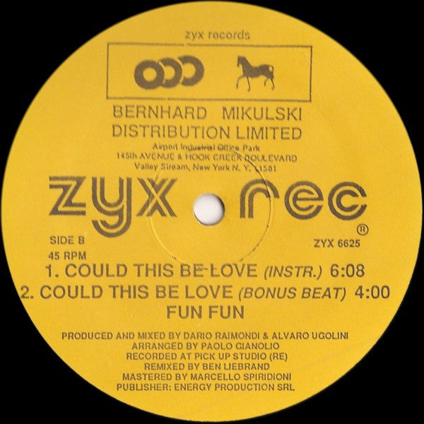 Fun Fun : Could This Be Love (House Mix) (12")