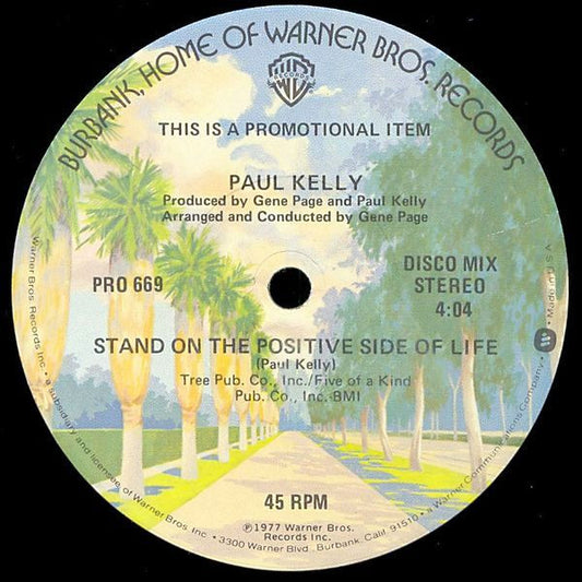 Paul Kelly (3) : Stand On The Positive Side Of Life (12", Promo)