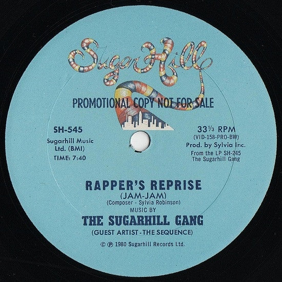 Sugarhill Gang : Rapper's Reprise (Jam-Jam) / Sugar Hill Groove (12", Promo)