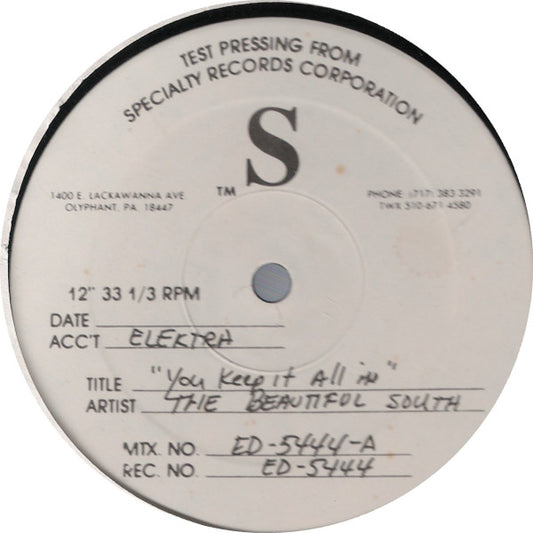 The Beautiful South : You Keep It All In (12", TP)