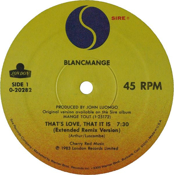Blancmange : That's Love, That It Is (12", Maxi)