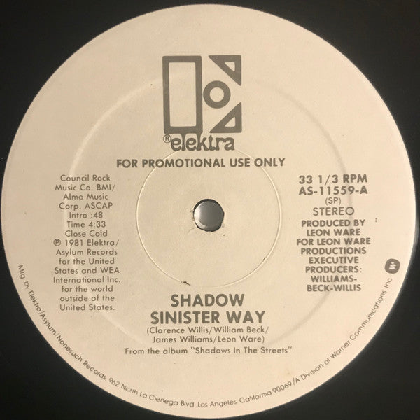 Shadow (21) : Sinister Way (12", Mono, Promo)