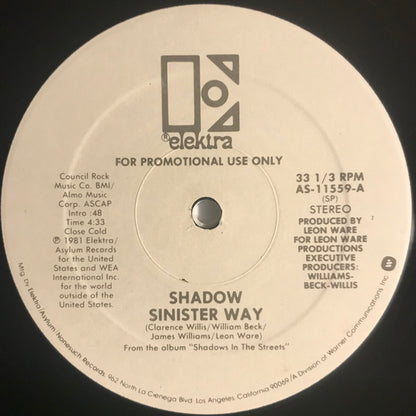 Shadow (21) : Sinister Way (12", Mono, Promo)