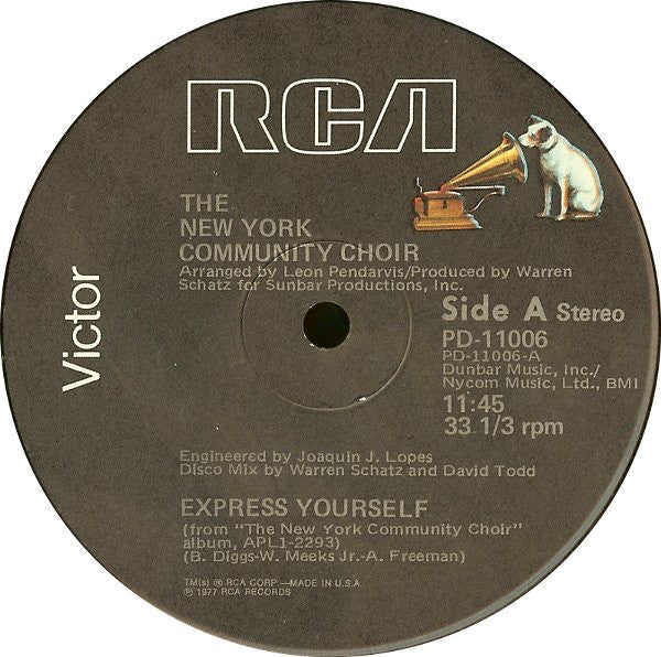 The New York Community Choir : Express Yourself / Have A Good Time (12")