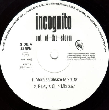 Incognito : Out Of The Storm (12")