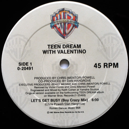 Teen Dream With Matt Seward : Let's Get Busy (12", Maxi)