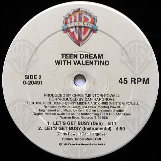 Teen Dream With Matt Seward : Let's Get Busy (12", Maxi)