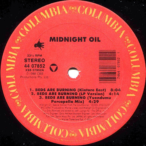 Midnight Oil : Beds Are Burning / The Dead Heart (12")