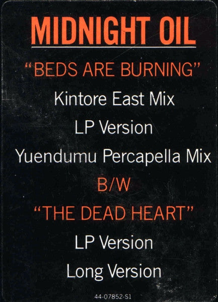 Midnight Oil : Beds Are Burning / The Dead Heart (12")