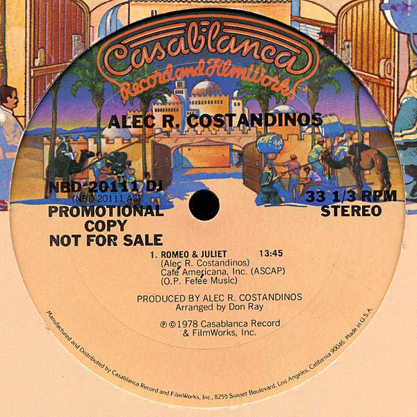 Alec R. Costandinos : Romeo & Juliet (12", S/Sided, Promo)