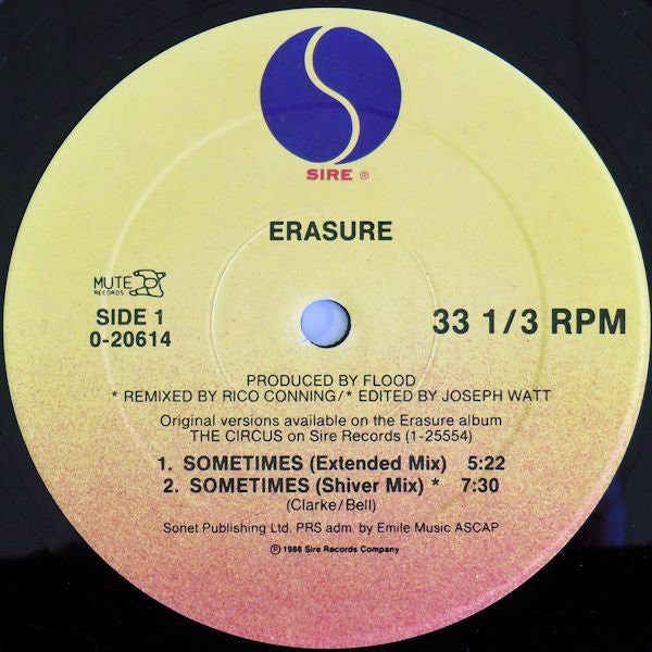 Erasure : Sometimes (12", Maxi, All)
