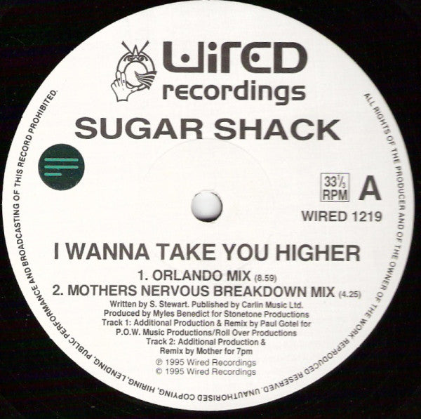 Sugar Shack : I Wanna Take You Higher (12")