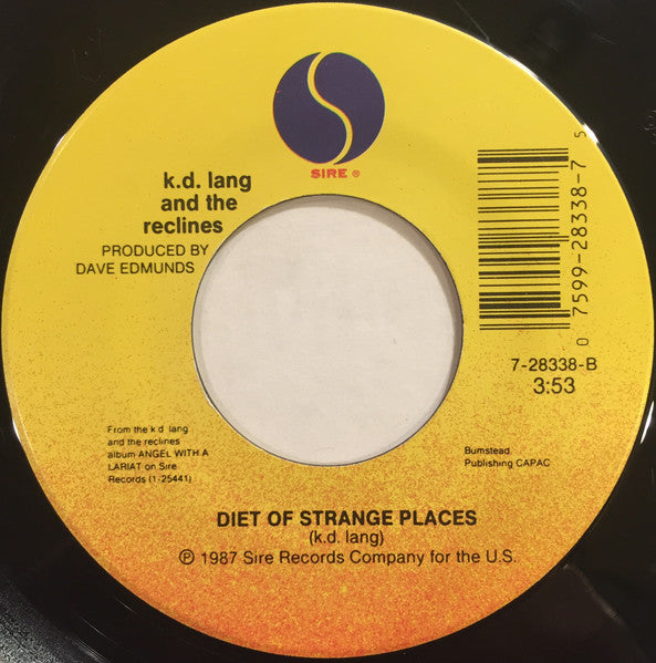 K.D. Lang And The Reclines : Turn Me Round / Diet Of Strange Places (7", Single, Spe)