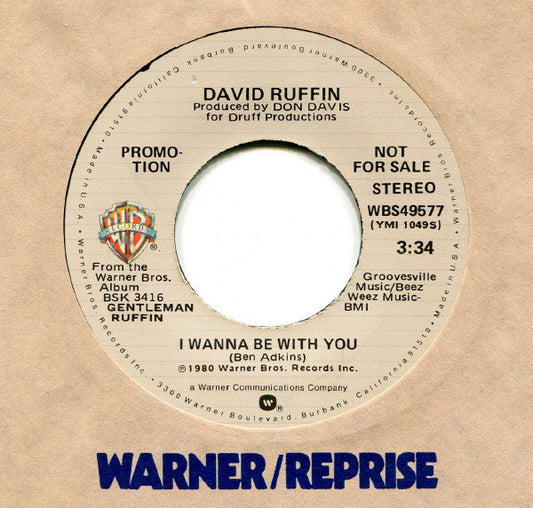David Ruffin : I Wanna Be With You (7", Promo)